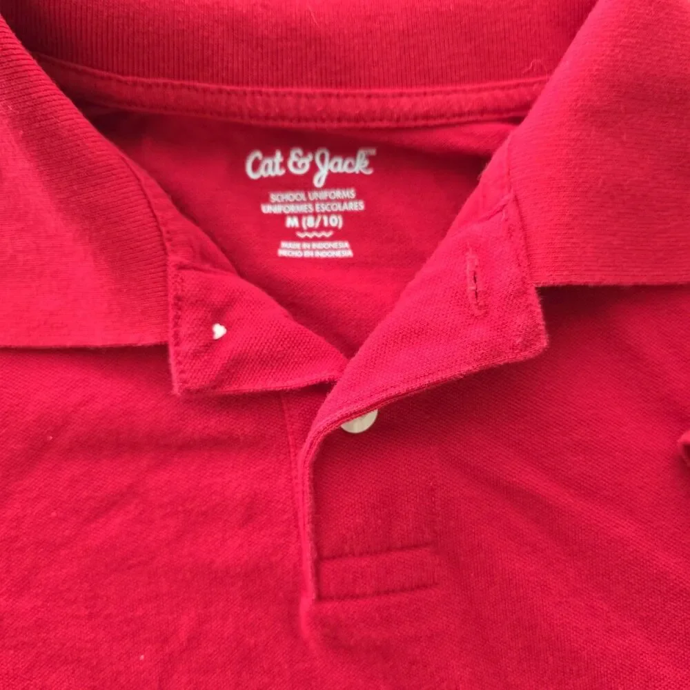 Cat & Jack Boys Short Sleeve Polo School Uniform Bundle Red Blue Size 8/10
